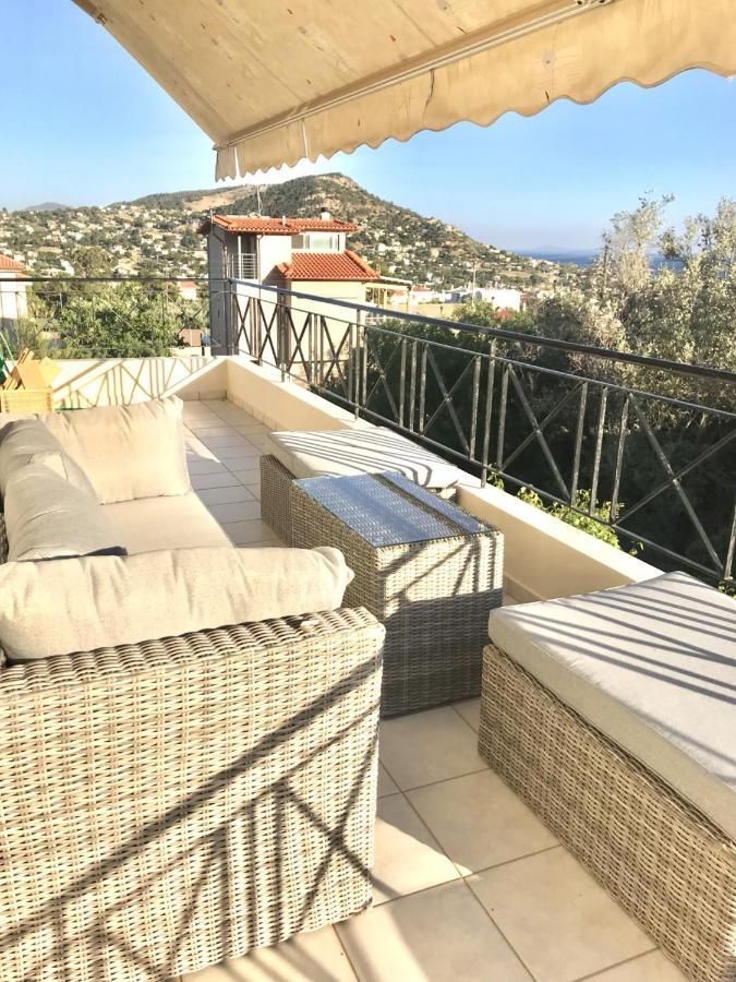 Beautiful Maisonette With A View To The Mountains And The Sea Agia Marina  Buitenkant foto