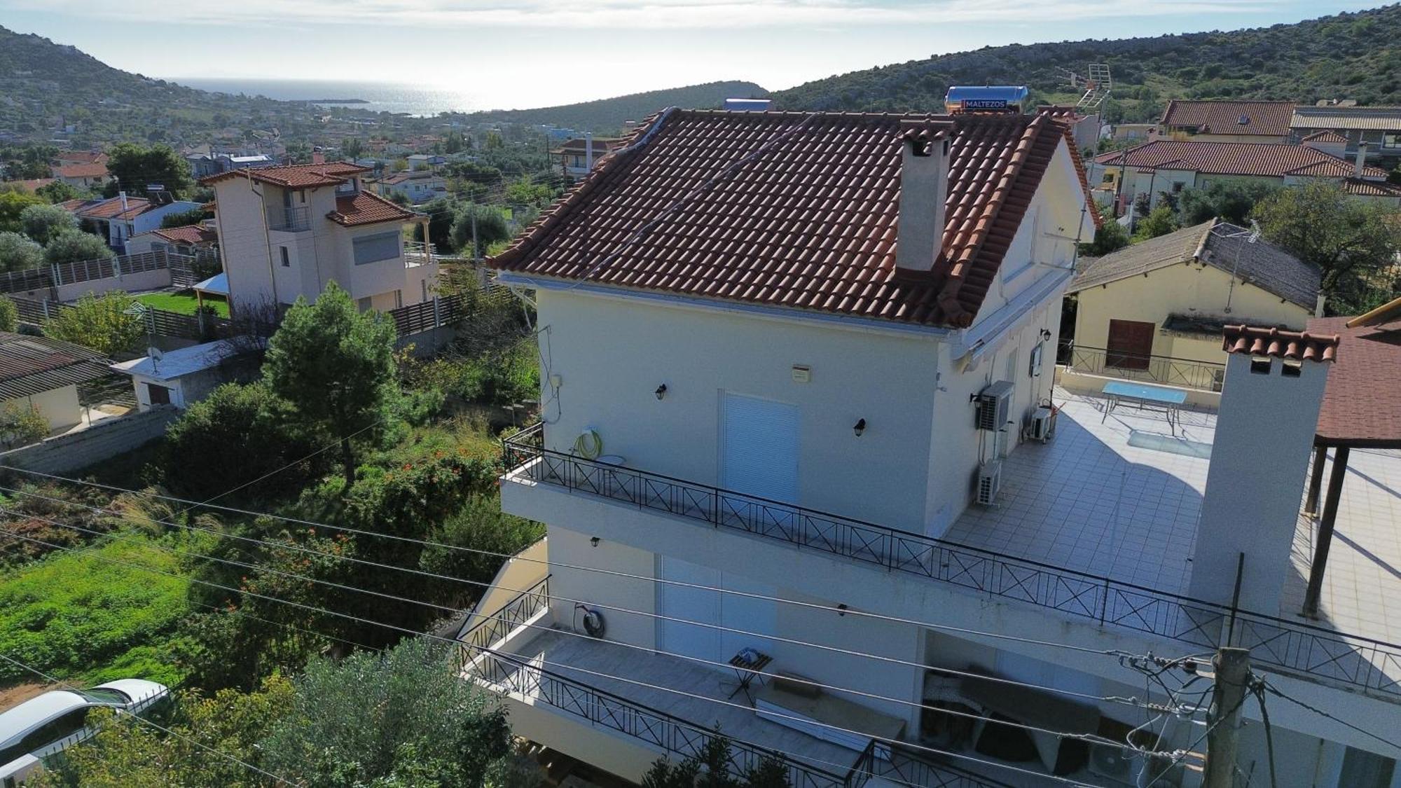 Beautiful Maisonette With A View To The Mountains And The Sea Agia Marina  Buitenkant foto